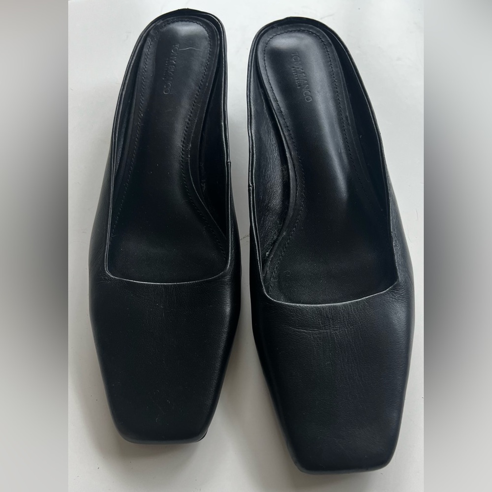 Tony Bianco Black Square Toe Heels
